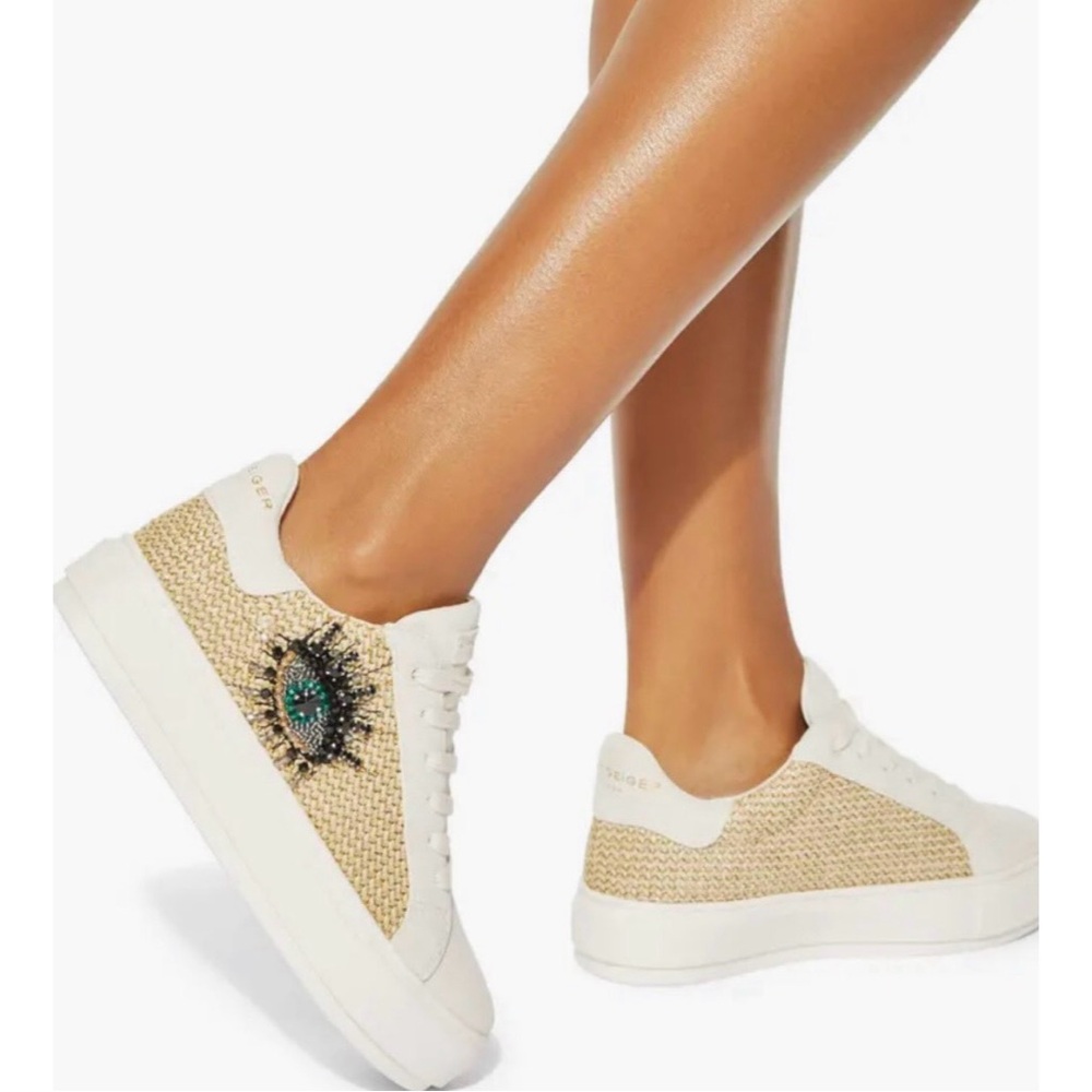 Kurt Geiger London Laney Eye Woven platform sneakers NWT